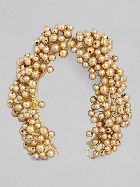 Gold-Toned Beaded Festive Hair Bun | Hair Accessory VitansEthnics