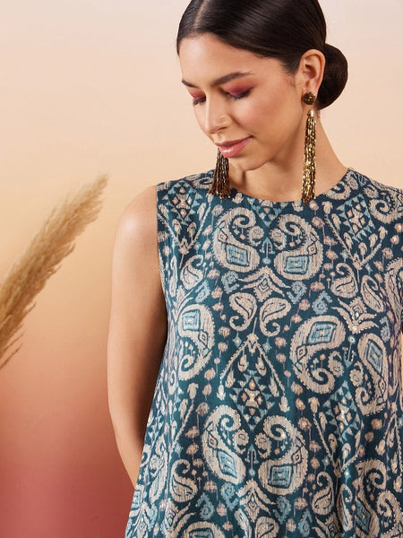 Paisley Printed Kurta with Palazzo Pants For Women, Co-Ords Set, Pant Kurti Set, Coord Set, Ethnic Indian Dress, Kurti Set, Indian Suit VitansEthnics