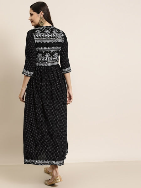 Women Ethnic Motifs Printed Layered Jacket Style Kurta with Trousers, Indo Western Set for women, Indian Wedding Outfit, Lehenga Choli VitansEthnics