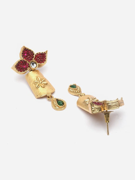 Gold Plated Artificial Stones and Beads Handcrafted Jewelry Set VitansEthnics