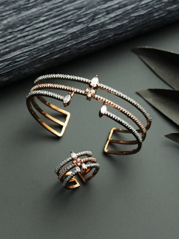 Women Gold Toned Bracelet with Ring (Copy) VitansEthnics