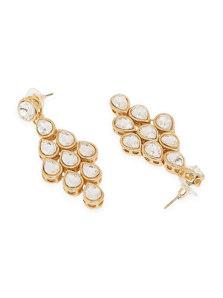 Gold-Plated White Kundan Studded Jewellery Set VitansEthnics