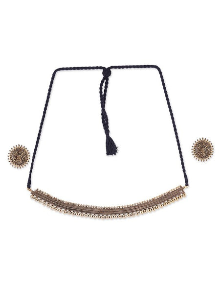 Gold-Toned German Silver Antique Choker Jewellery Set VitansEthnics