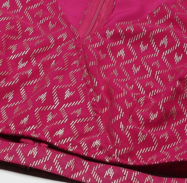 Crop Top With Skirt And Attached Dupatta Set | Pre-stitched Saree Gown vitansethnics