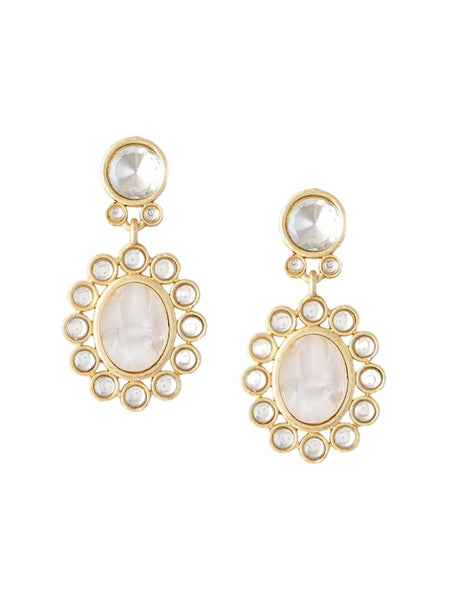 Gold-Plated Stones Studded Layered Necklace Jewellery Set VitansEthnics
