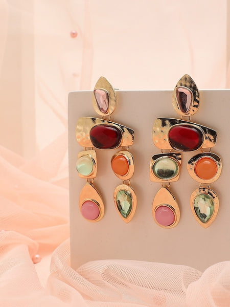 Multicoloured Contemporary Drop Earrings VitansEthnics