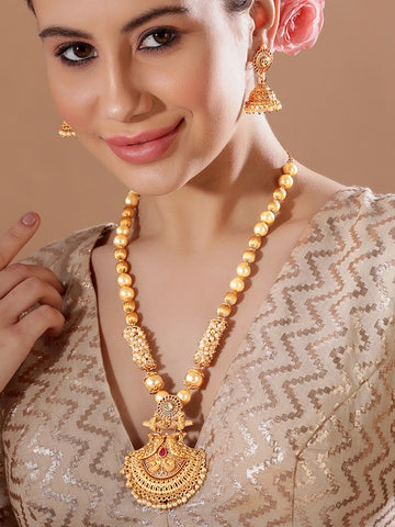 Women Gold-Plated Handcrafted Jewelry Set VitansEthnics