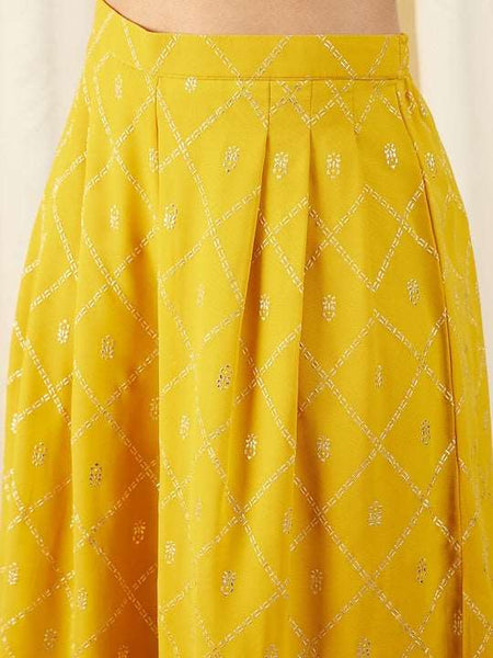 Crop Top With Pleated Palazzo Pants Set vitansethnics