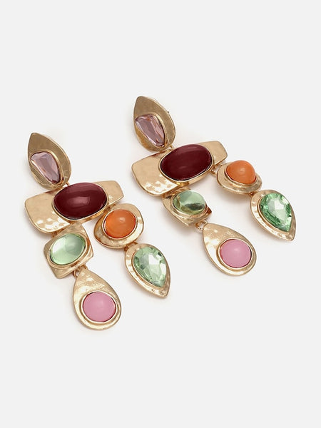 Multicoloured Contemporary Drop Earrings VitansEthnics