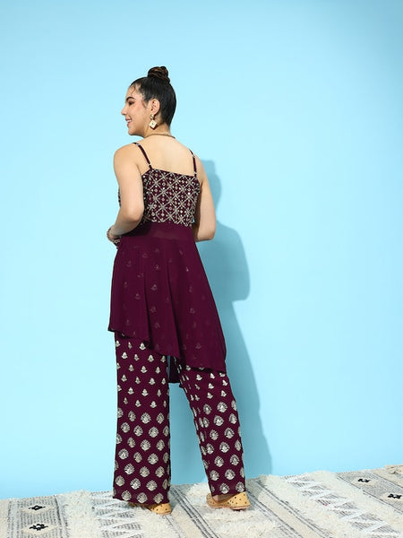 Women Embellished Georgette Ethnic Co-Ords Set VitansEthnics
