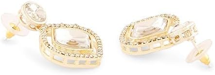 Women Gold Tone Double Layered Austrian Diamonds Beaded Necklace & Earring Set VitansEthnics