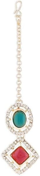 Austrian Diamond Choker Necklace Earring Maangtikka Ring Set For Women Jewelry For Festivals Weddings Engagement VitansEthnics