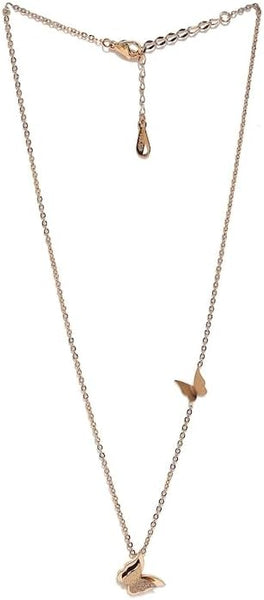 Rose Gold Plated Necklace With Charm Pendant For Women VitansEthnics