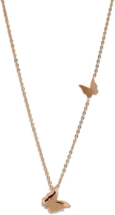 Rose Gold Plated Necklace With Charm Pendant For Women VitansEthnics