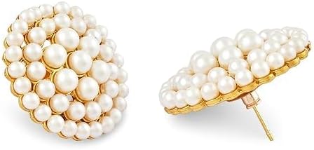 White Pearls Beaded Multistrand Statement Choker Necklace & Earring Set For Women VitansEthnics