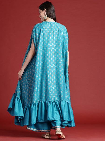 Printed Crop Top With Sharara Pants & Shrug Set for Women, Coord Set, Festival Outfit Ethnic Indian Dress, Wedding Guest Indo Western Outfit1 VitansEthnics