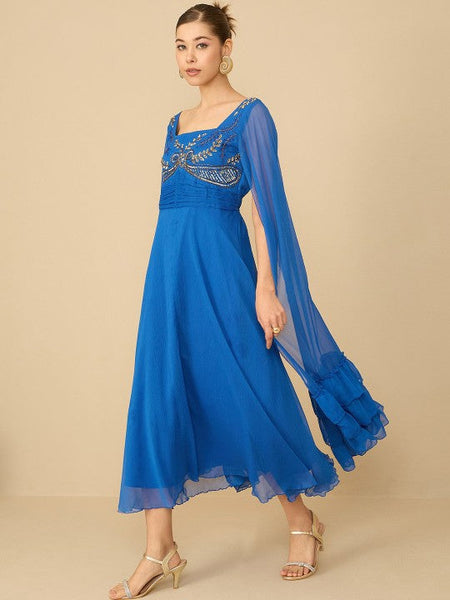 Embellished Maxi Dress For Women, Indian Dress For Women, Indo Western Outfit, Gown For Women, Indian Wedding Guest Outfit4 VitansEthnics