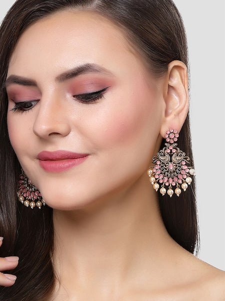 Pink Classic Drop Earrings VitansEthnics