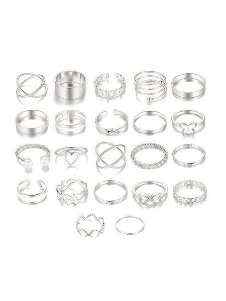 Women Set Of 23 Gold-Plated Finger Rings VitansEthnics