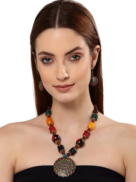 Women Latest Oxidised Silver Traditional Jewellery Set VitansEthnics