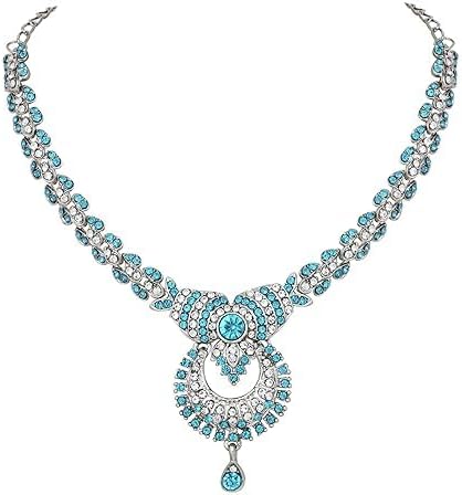 Silver Plated Necklace Jewelry Set with Earrings for Women Statement Jewelry for Weddings Parties and Special Occasions VitansEthnics