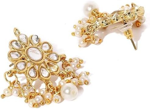 Indian Ethnic Kundan & Pearls Multi Layers Bridal Necklace Set For Women VitansEthnics