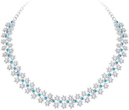 Ad Studded Statement Choker Necklace Earrings Jewelry Set