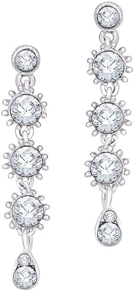 Silver Plated Jewelry Set for Women Elegant Necklace and Drop Earrings Set for Weddings VitansEthnics