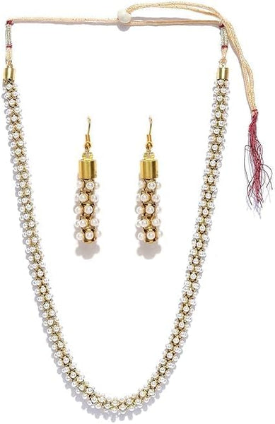 South Indian Style Pearl Beads Necklace Set For Women VitansEthnics