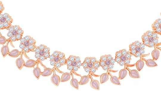 Women Rose Gold Plated White & Pink Crystal Studded Jewellery Set VitansEthnics