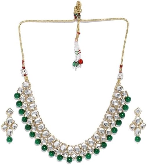Kundan & Pearl Necklace With Earrings Set For Women Indian Jewelry Set for Weddings And Festivals VitansEthnics