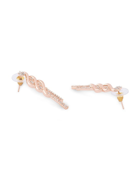 Rose-Gold Plated White CZ-Studded Jewellery Set VitansEthnics