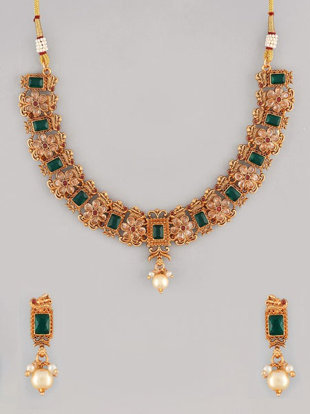 Gold-Plated Intricate Designed Choker Jewellery Set VitansEthnics