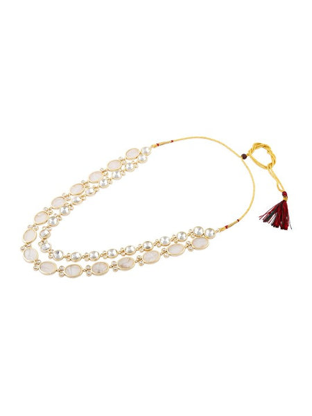 Gold-Plated Stones Studded Jewellery Set VitansEthnics