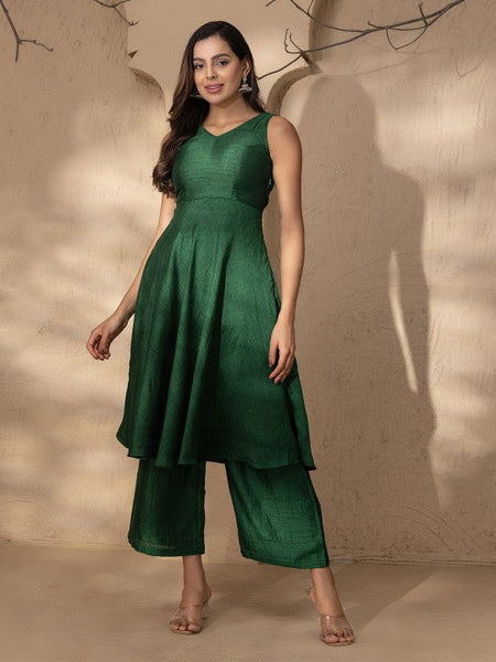 Backless Flared Kurta With Palazzo Suit Set VitansEthnics