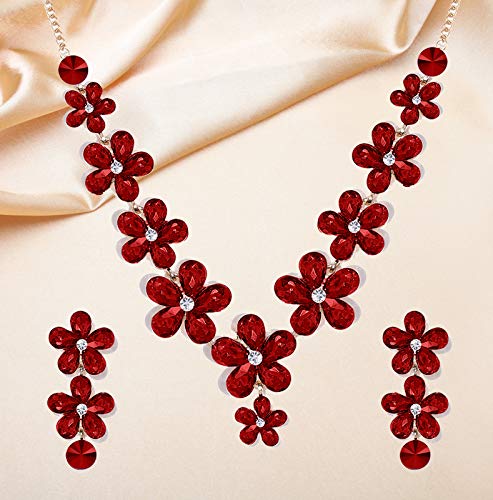 Crystal Necklace Jewellery set with Earrings VitansEthnics