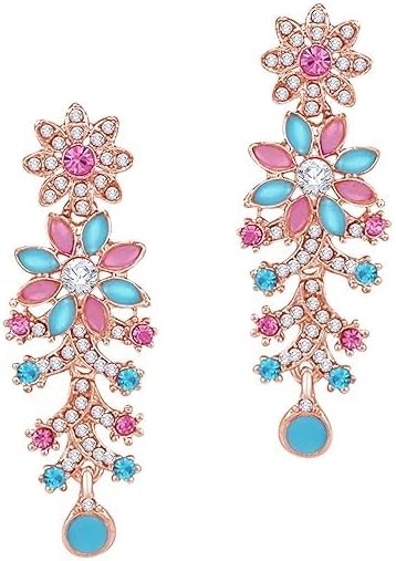 Women Rose Gold Tone American Diamond Jewelry Set VitansEthnics