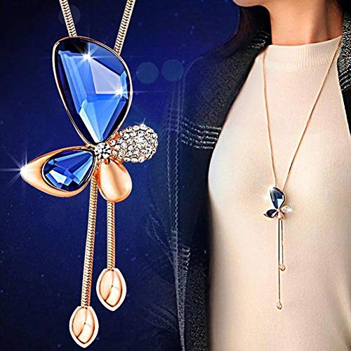 Gold Plated Crystal Butterfly Chain Pendant Necklace VitansEthnics