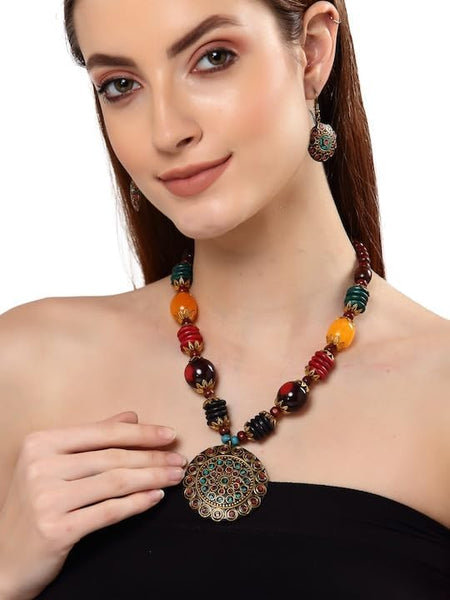Women Latest Oxidised Silver Traditional Jewellery Set VitansEthnics