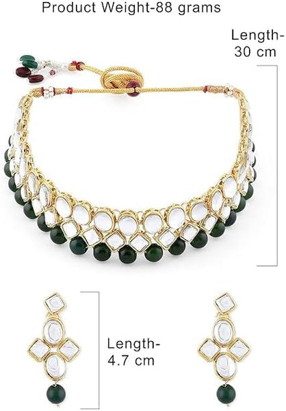 Kundan & Pearl Necklace With Earrings Set For Women Indian Jewelry Set for Weddings And Festivals VitansEthnics