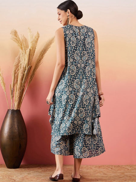 Paisley Printed Kurta with Palazzo Pants For Women, Co-Ords Set, Pant Kurti Set, Coord Set, Ethnic Indian Dress, Kurti Set, Indian Suit VitansEthnics