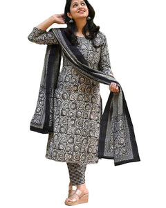 Women Floral Printed Straight Kurta and Pant Set with Dupatta, Salwar Kameez VitansEthnics