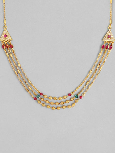 22K Gold-Plated Handcrafted Layered Beaded Necklace VitansEthnics