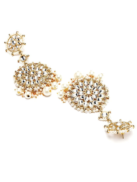 Gold-Plated Kundan-Studded & Beaded Bridal Jewellery Set VitansEthnics