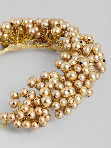 Gold-Toned Beaded Festive Hair Bun | Hair Accessory VitansEthnics