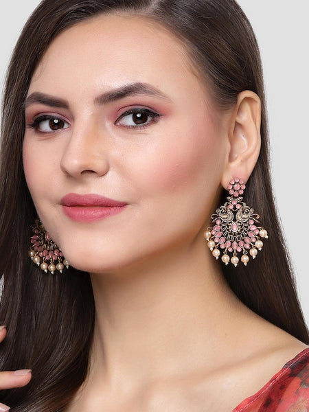 Pink Classic Drop Earrings VitansEthnics