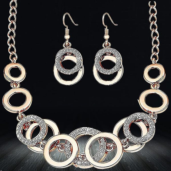 Crystal Studded Necklace Jewellery Set with Earrings VitansEthnics