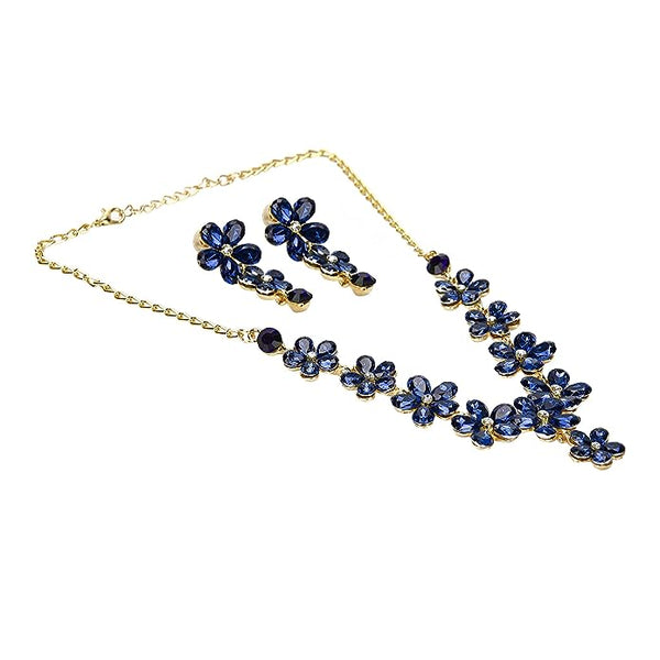 Crystal Necklace Jewellery set with Earrings VitansEthnics