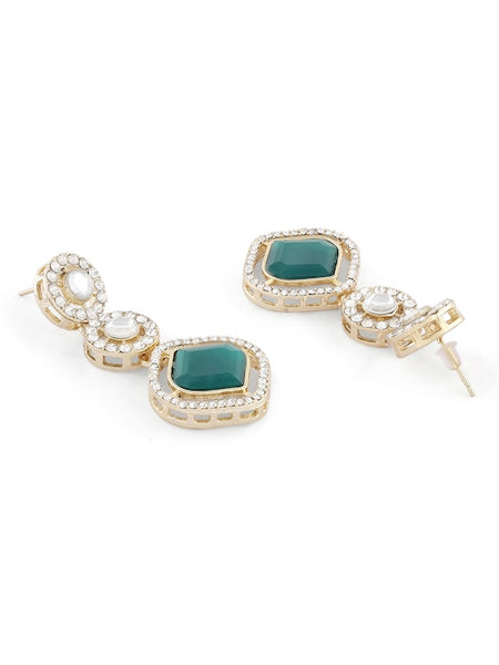 Gold Plated Austrian Diamonds Studded Jewellery Set VitansEthnics