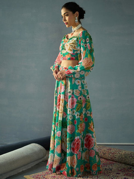 Floral printed Ready To Wear Lehenga Choli VitansEthnics